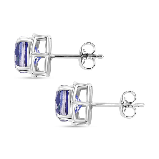 Tansanit-Farbe Quarz Ohrringe 925 Silber platiniert ca. 3.12 ct