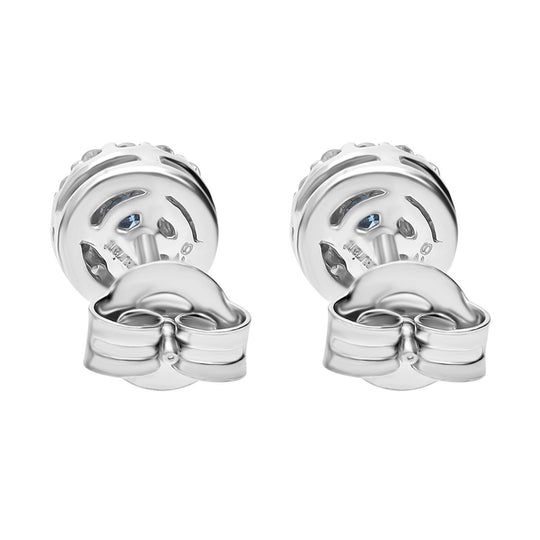 LUXURIANT DIAMOND - Lab Grown Blauer Diamant, Lab Grown Diamant SI-GH Ohrringe 925 Silber platiniert ca. 0.50 ct