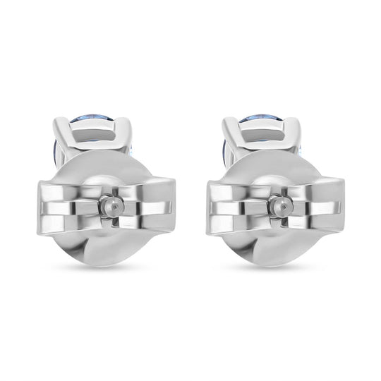 LUXURIANT DIAMOND - SI Lab Grown Blauer Diamant Ohrringe 925 Silber platiniert ca. 0.50 ct