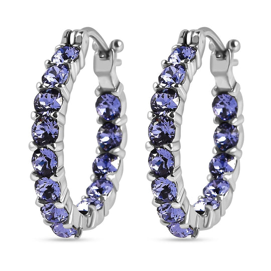 J Francis J Francis gefertigt mit SWAROVSKI Schwarzer Diamant Swarovski Kristall Ohrringe EdelstahlStandard