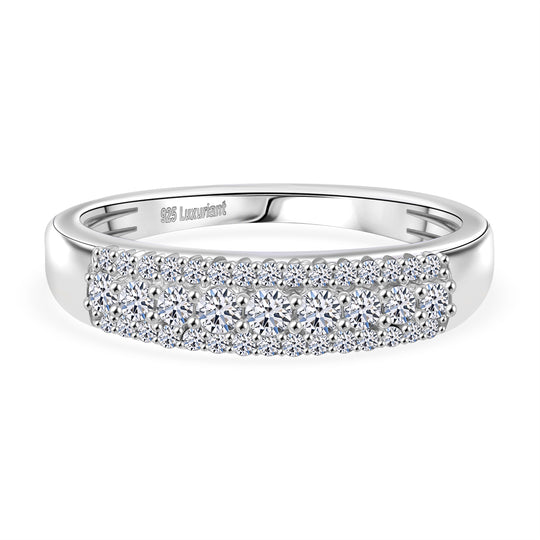 Luxuriant Diamond - Lab Grown Diamant SI-GH Ring 925 Silber platiniert (Größe 21.00) ca. 0.50 ct