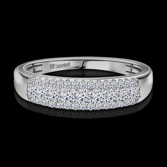Luxuriant Diamond - Lab Grown Diamant SI-GH Ring 925 Silber platiniert (Größe 21.00) ca. 0.50 ct