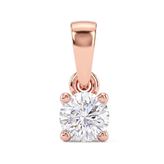 Moissanit Solitär Anhänger, 925 Silber 750 Gelbgold Vermeil - 0,22 ct.