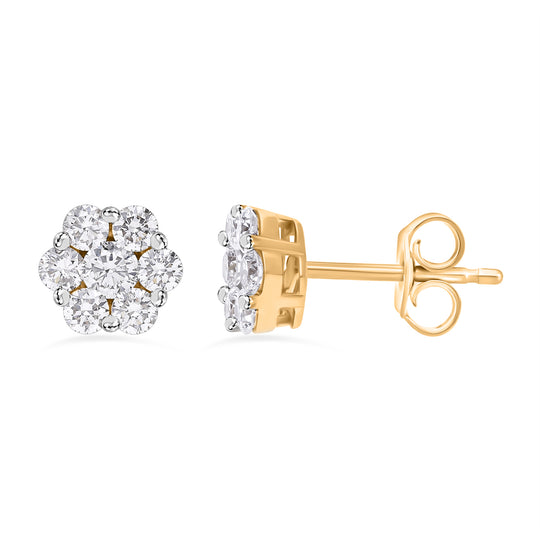 Luxuriant Diamond Lab Grown Diamant SI-GH Ohrringe 925 Silber Gelbgold Vermeil ca. 0.50 ct