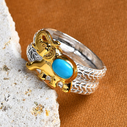 Sleeping Beauty Türkis Ring 925 Silber (Größe 17.00) ca. 0,83 ct