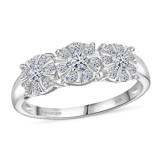 LUXURIANT DIAMOND - Lab Grown Diamant VS SGL zertifiziert Ring 925 Silber rhodiniert (Größe 17.00) ca. 1.00 ct