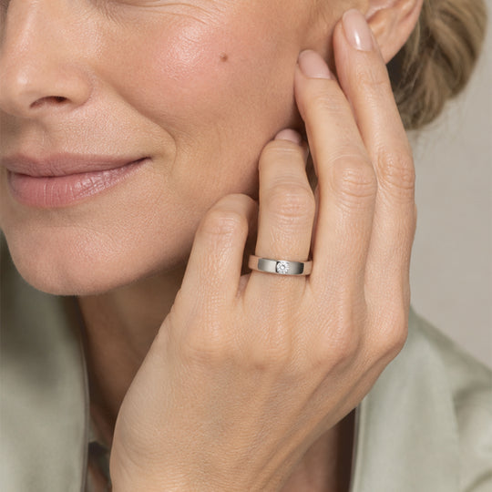LUXURIANT 0,16 ct. VS-EF Labor Diamant Ring, 925 Silber Gelbgold Vermeil