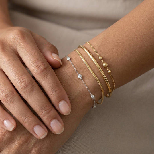 LUXURIANT DIMAOND -Lab Grown Diamant SI-GH Armband ca. 18 cm + 5 cm Extender, 925 Silber platiniert ca. 0.25 ct