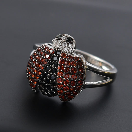 GP Trionfo Kollektion - Kanchanaburi Blauer Saphir, Schwarzer Spinell Ring 925 Silber rhodiniert (Größe 21.00) ca. 1.04 ct