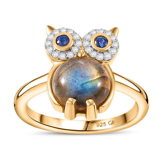 GP Trionfo Kollection, Kyanit Ring 925 Silber 750 Gelbgold Vermeil (Größe 18.00) ca. 5.14 ct