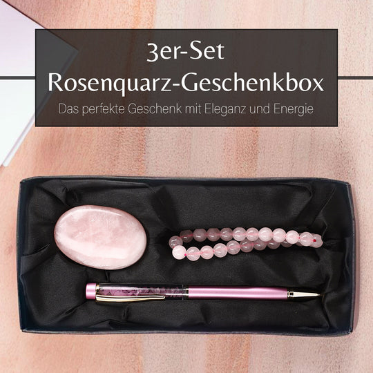 3er Exklusives Set - Amethyst- Eleganter Handstein, stilvolles Armband, und luxuriöser Kugelschreiber mit Kristallkugel