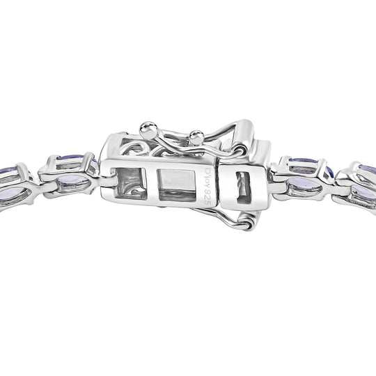 Tansanit Armband ca. 18.5 cm 925 Silber rhodiniert ca. 7,48 ct.