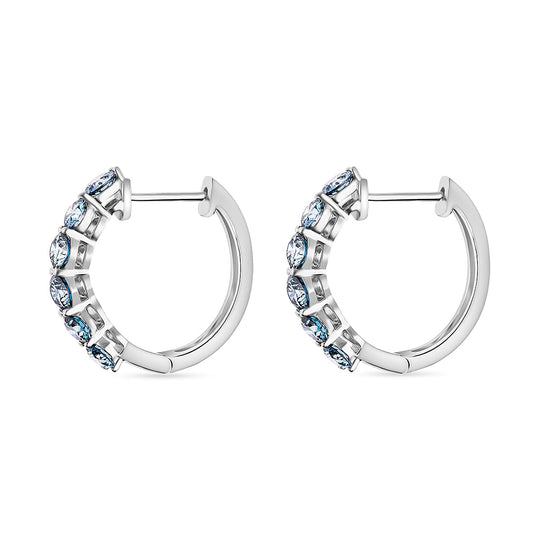 LUXURIANT DIAMOND - Lab Grown Blauer Diamant VS Ohrringe 925 Silber platiniert (10-15 Werktage Lieferzeit) ca. 2.15 ct