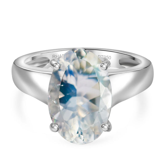 RHAPSODY - SELTENSTE AAAA Natürlicher Malagasy Mondstein Ring 950 Platin (Größe 18.00) ca. 4.13 ct
