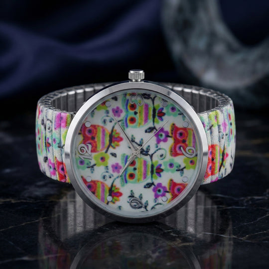 STRADA Armbanduhr - Flamingo-Zifferblatt, Japanisches Uhrwerk, Stahlgehäuse, elastisches Edelstahlarmband, wasserresistent