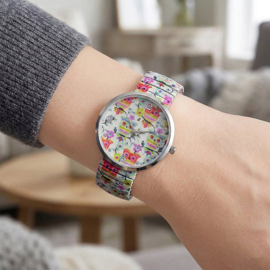 STRADA Armbanduhr - Flamingo-Zifferblatt, Japanisches Uhrwerk, Stahlgehäuse, elastisches Edelstahlarmband, wasserresistent