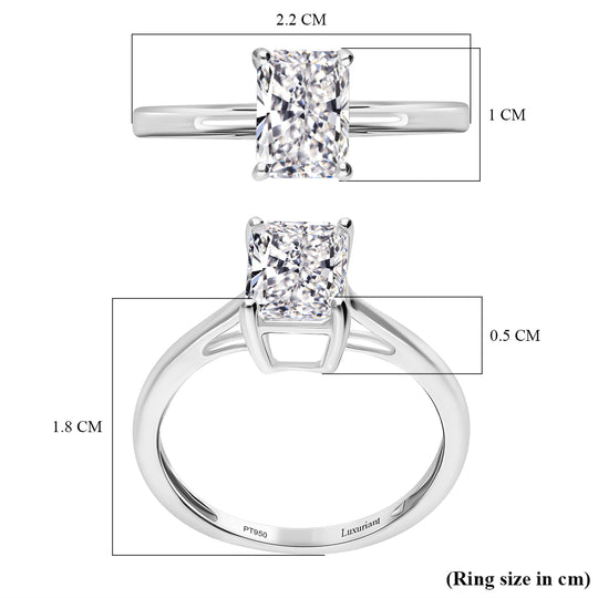 LUXURIANT DIAMOND - Lab Grown Diamant VS-EF SGL zertifiziert Ring 950 Platin (Größe 21.00) ca. 2.00 ct