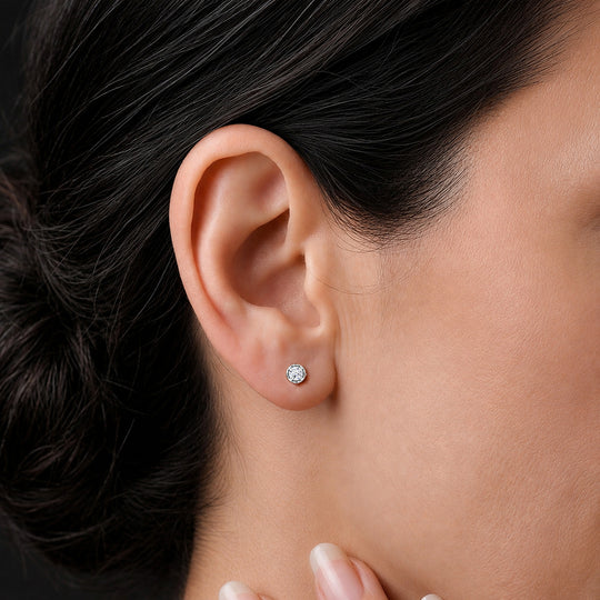 LUXURIANT 0,20 ct. Labor Diamant Ohrringe, 925 Silber platiniert