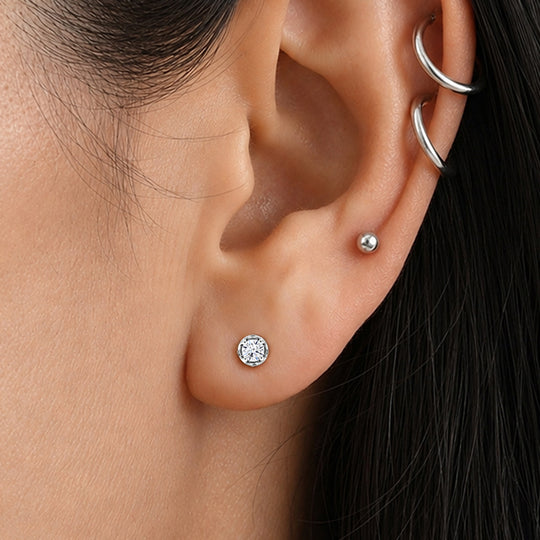 LUXURIANT 0,20 ct. Labor Diamant Ohrringe, 925 Silber platiniert
