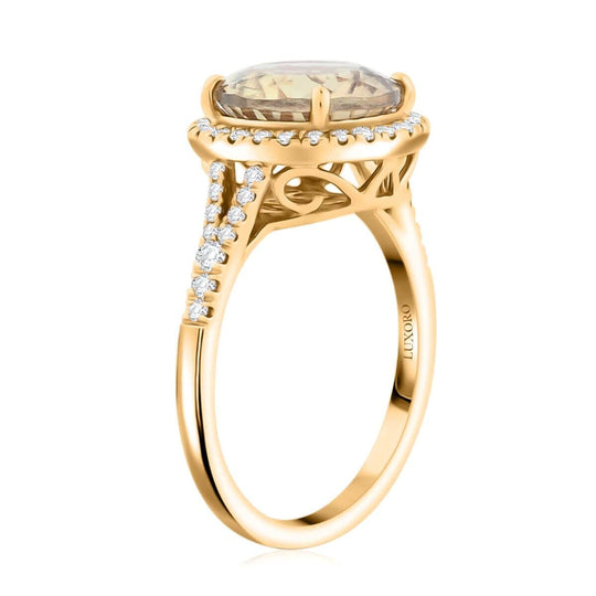 LUXORO AAA Turkizit, Weißer Diamant AGI zertifiziert Ring 585 Gold (Größe 19.00) ca. 5.00 ct