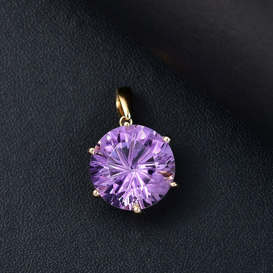 Rose De France Amethyst Anhänger 925 Silber 750 Gelbgold Vermeil ca. 9,51 ct.