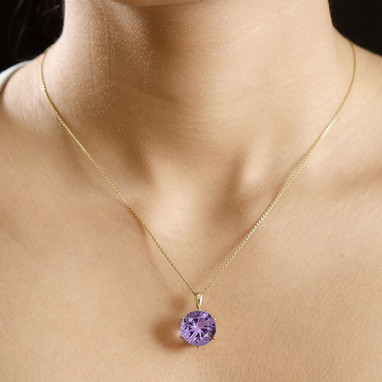 Rose De France Amethyst Anhänger 925 Silber 750 Gelbgold Vermeil ca. 9,51 ct.