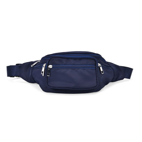 Gürteltasche mit RFID-Schutz, Nylon, 6 Reißverschlussfächer, Schnellverschluss, verstellbarer Schultergurt, Größe 37x10x13,5?cm, hellviolett