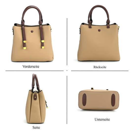 Echtes Leder - Vielseitige Tasche mit abnehmbarem Schulterriemen, 30x14x24 cm, Rosa