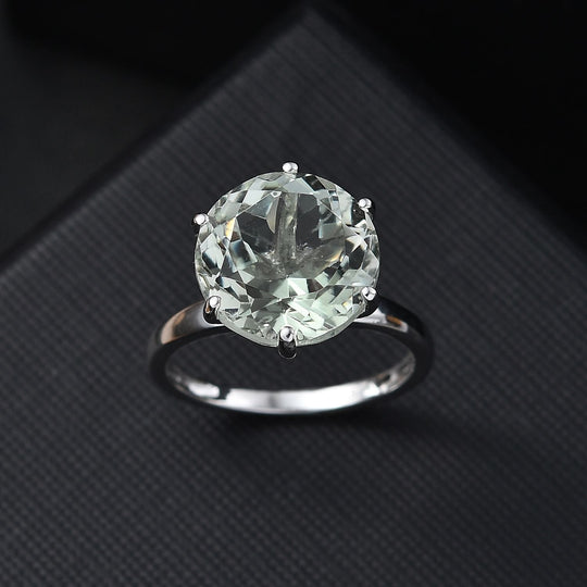 Prasiolite Ring 925 Silber rhodiniert (Größe 18.00) ca. 6.50 ct