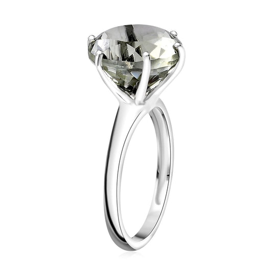 Prasiolite Ring 925 Silber rhodiniert (Größe 18.00) ca. 6.50 ct