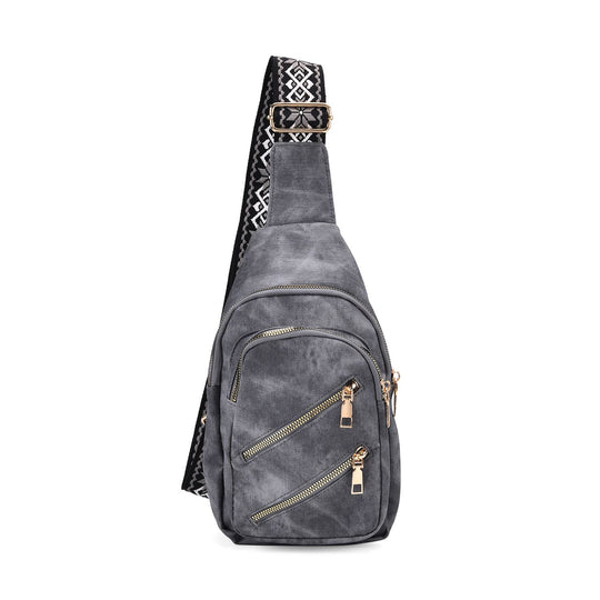 Crossbody-Slingbag aus Nylon mit RFID-Schutz, ca. 19 x 8 x 32 cm, verstellbarer Trageriemen, rosa