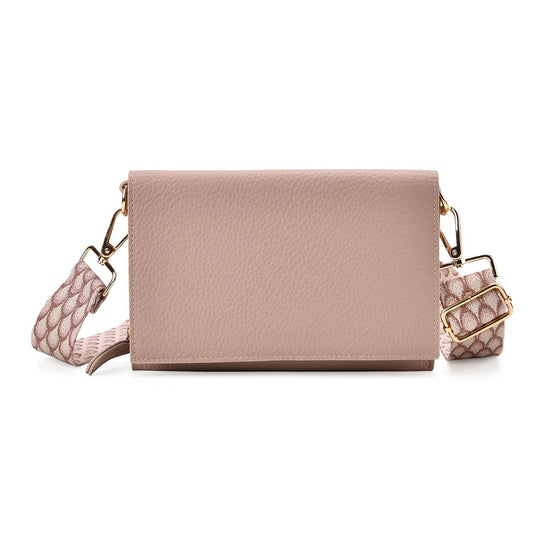 Crossbody-Tasche mit Überschlag und modischem Gliederriemen, RFID-Schutz, ca. 20x4x14 cm
, Grün