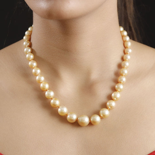 ILIANA AAAA Südsee Goldene Perle 45cm Halskette in 750 Gold