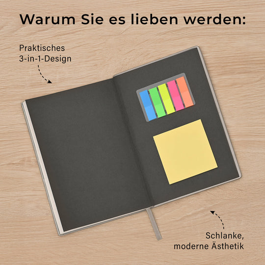 Notizbuch mit Stift und integriertem Mini-Notizbuch, Marineblau