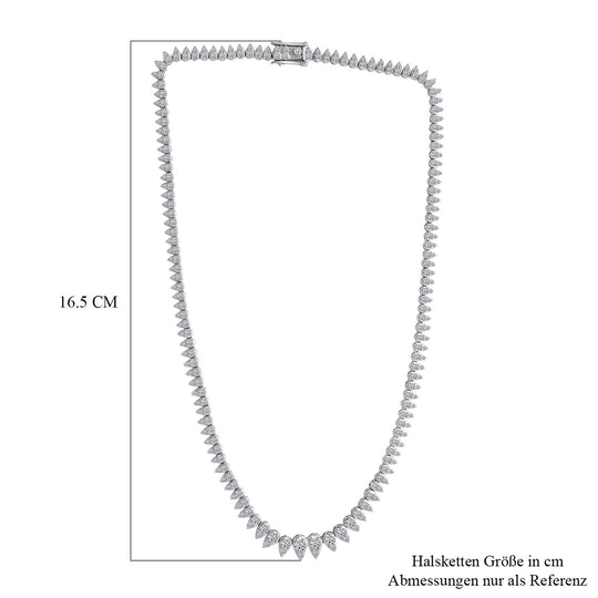 LUXURIANT DIAMOND - Lab Grown Diamant SI-GH SGL zertifiziert Halskette ca. 40.5 cm 925 Silber platiniert ca. 5.00 ct