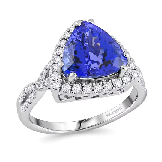 AAAA Tansanit, Weißer Diamant AGI zertifiziert Ring 950 Platin (Größe 19.00) ca. 4.50 ct