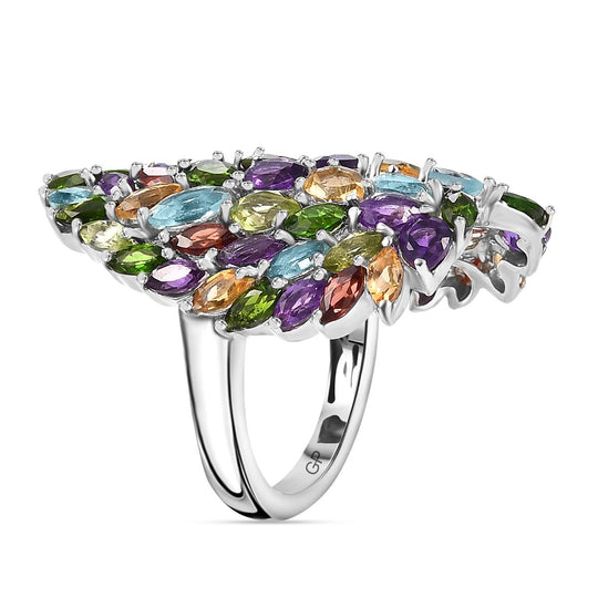 GP Amore Kollektion - Mehrfarbiger Ring, 925 Silber rhodiniert (Größe 18.00) ca. 6.97 ct