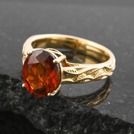 LUXORO AAA Honig Granat Ring 417 Gold (Größe 18.00) ca. 3,30 ct