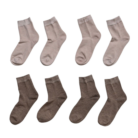 4er-Set Polycotton-Fersensocken mit Silikoneinlage zur Linderung von Rissen und für kühlenden Effekt, Größe 41-45, Braun