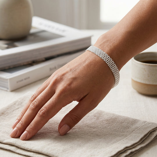 Italienisches Bismark-Kettenarmband in 925 Silber, 19cm - 6 Gramm