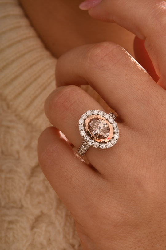 Lab Grown Rosa Diamant VS, Lab Grown Diamant VS-EF Ring 585 Gold (Größe 18.00) ca. 2.75 ct