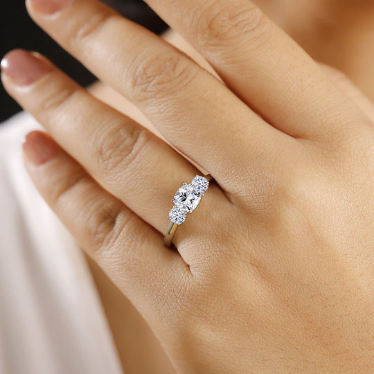 LUXURIANT DIAMOND Lab Grown Diamant VS-EF SGL zertifiziert Ring 950 Platin (Größe 21.00) ca. 1.50 ct