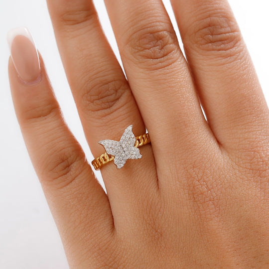 GP Trionfo Kollektion Weißer Diamant Ring 925 Silber 750 Gelbgold Vermeil (Größe 19.00) ca. 0.33 ct