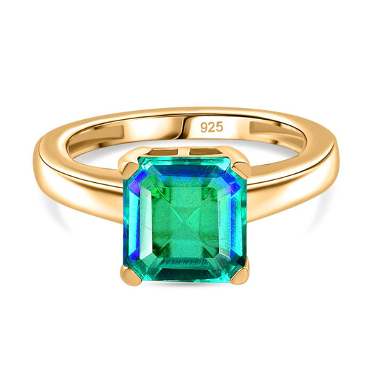 Pfau Quarz Triplette Ring 925 Silber rhodiniert (Größe 21.00) ca. 3,05 ct