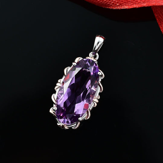 AA Rose De France Amethyst Anhänger, 925 Silber rhodiniert, ca. 7.40 ct