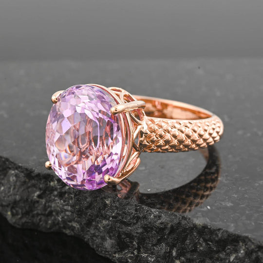 AAA Martha Rocha Kunzite Ring, AGI zertifiziert, 417 Gold (Größe 19.00) (7-8 Werktage Lieferzeit) 10.65 ct