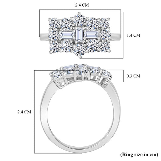 LUXURIANT DIAMOND - Lab Grown Diamant VS-EF SGL zertifiziert Ring 950 Platin (Größe 19.00) ca. 2.00 ct