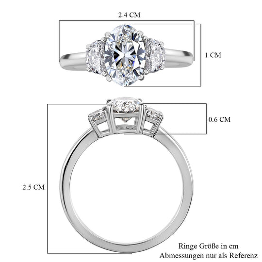 LUXURIANT DIAMOND - Lab Grown Diamant VS-EF IGI zertifiziert Ring 950 Platin (10-15 Tage Liefertag) (Größe 20.00) ca. 2.00 ct