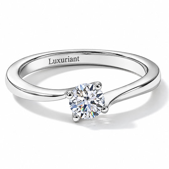 LUXURIANT SI-GH Labor Diamant Solitär Ring, 925 Silber 750 Gelbgold Vermeil - 0,33 ct.