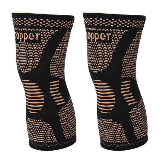 Kupfer-Komfort, Kniebandagen, Nylon-Mix, zur Unterstützung der Gelenke und zur Arthritis-Schmerzlinderung, Größe XL, Schwarz